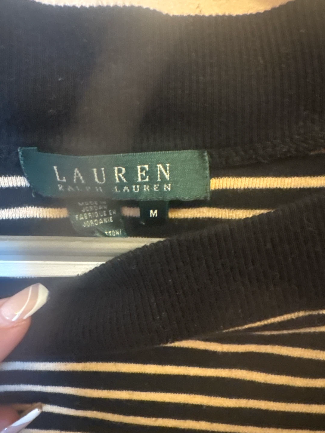 Lauren Ralph Lauren Striped Boat Neck Top - Size M - photo 2