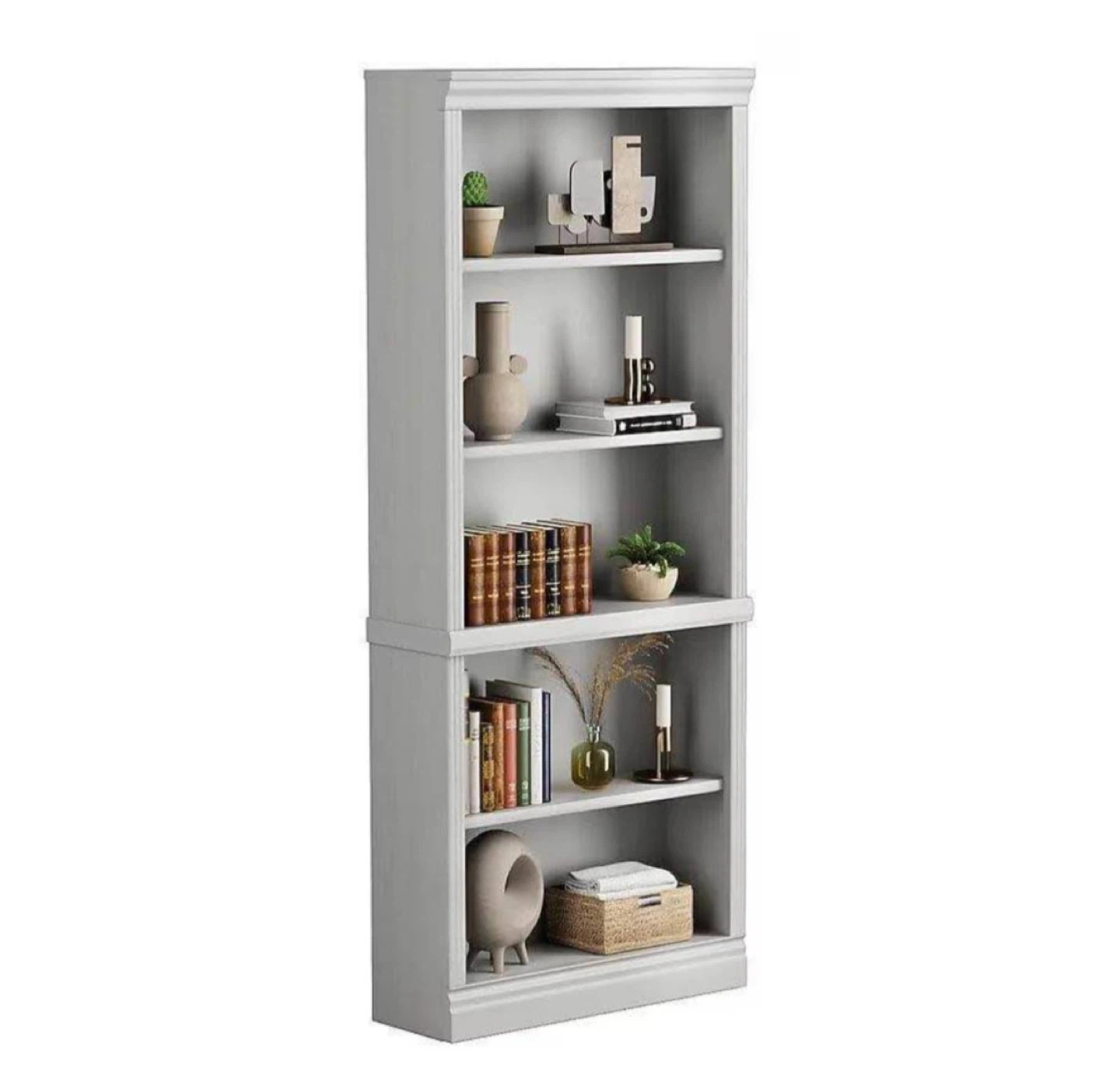 White 5-Shelf Bookcase