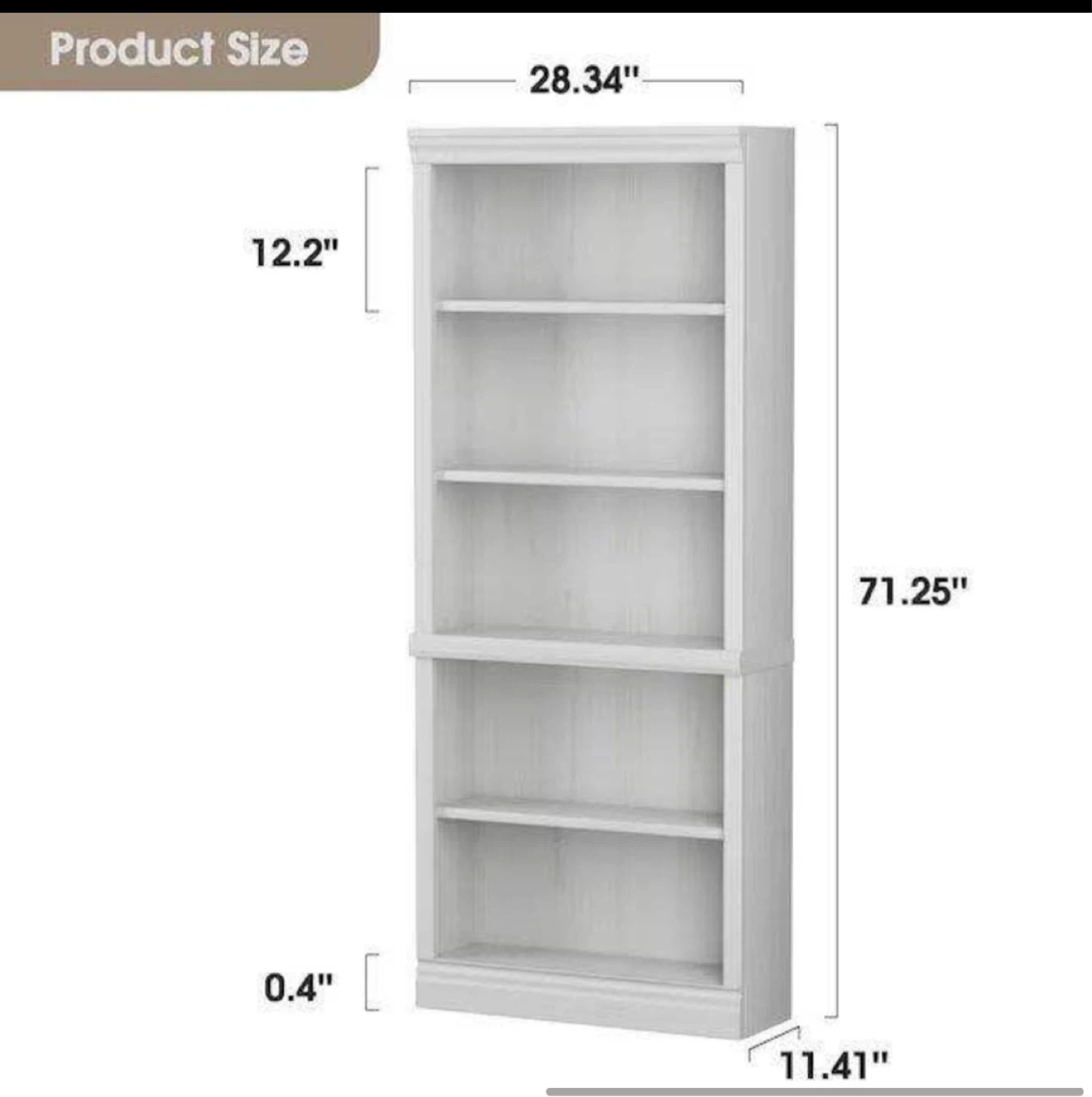 White 5-Shelf Bookcase - photo 2