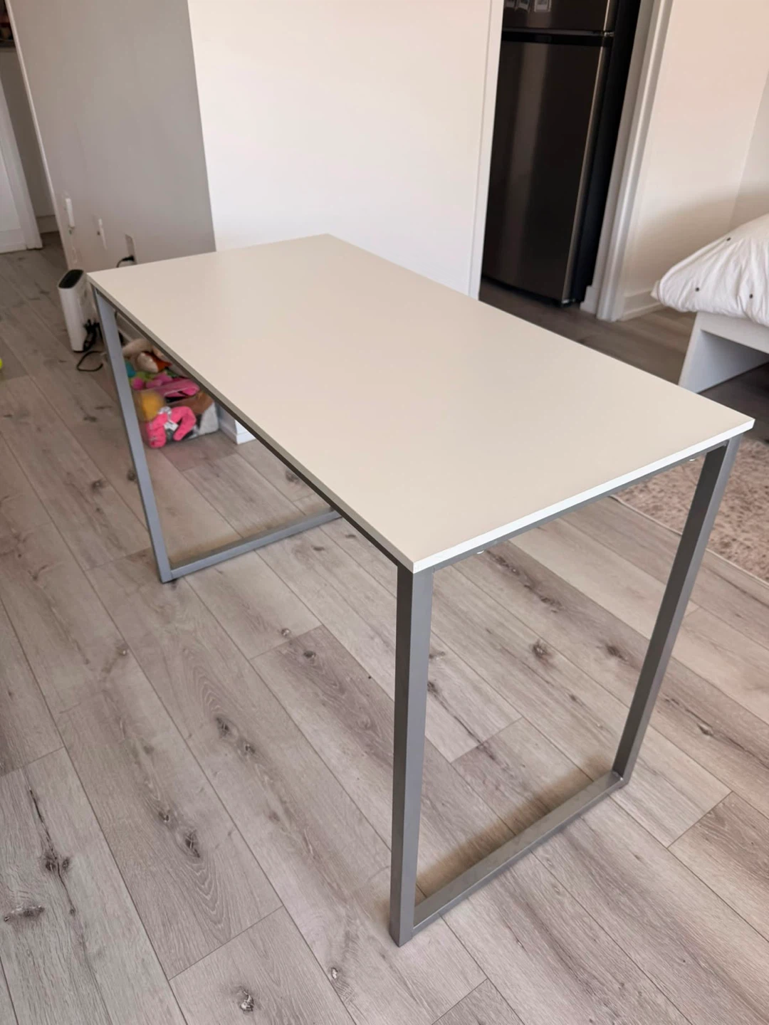 White Desk with Metal Frame