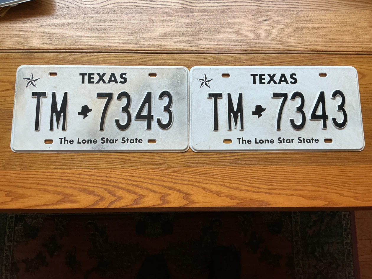 Vintage Movie Pair of Plastic (Not Real) Texas License Plates