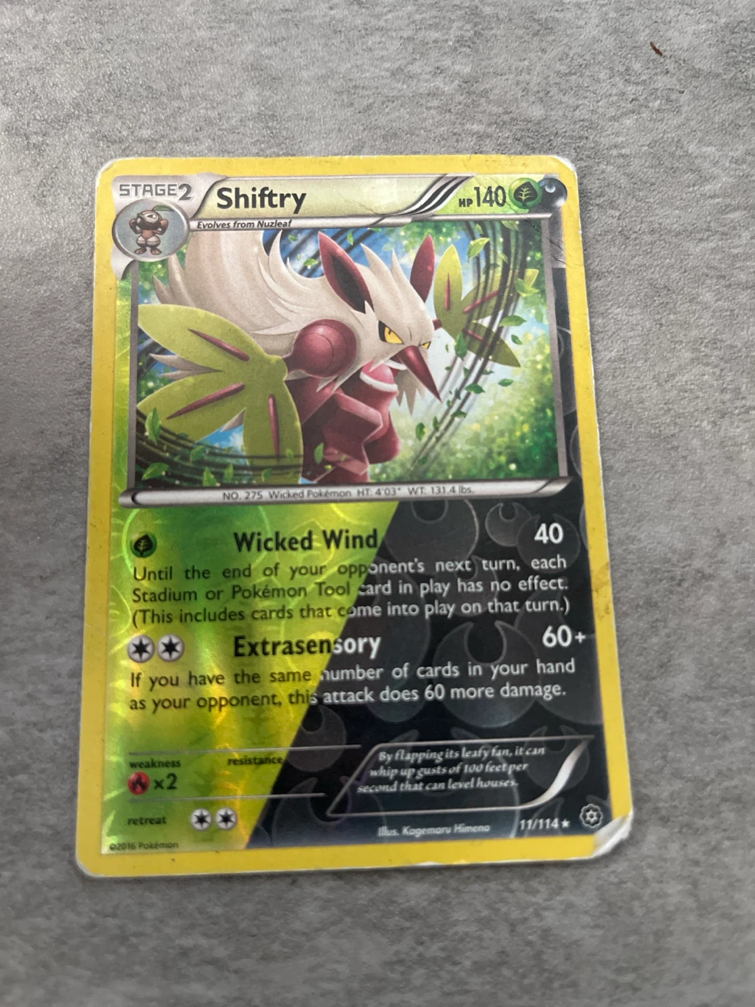 Pokemon TCG Shiftry Card dark and nature energy