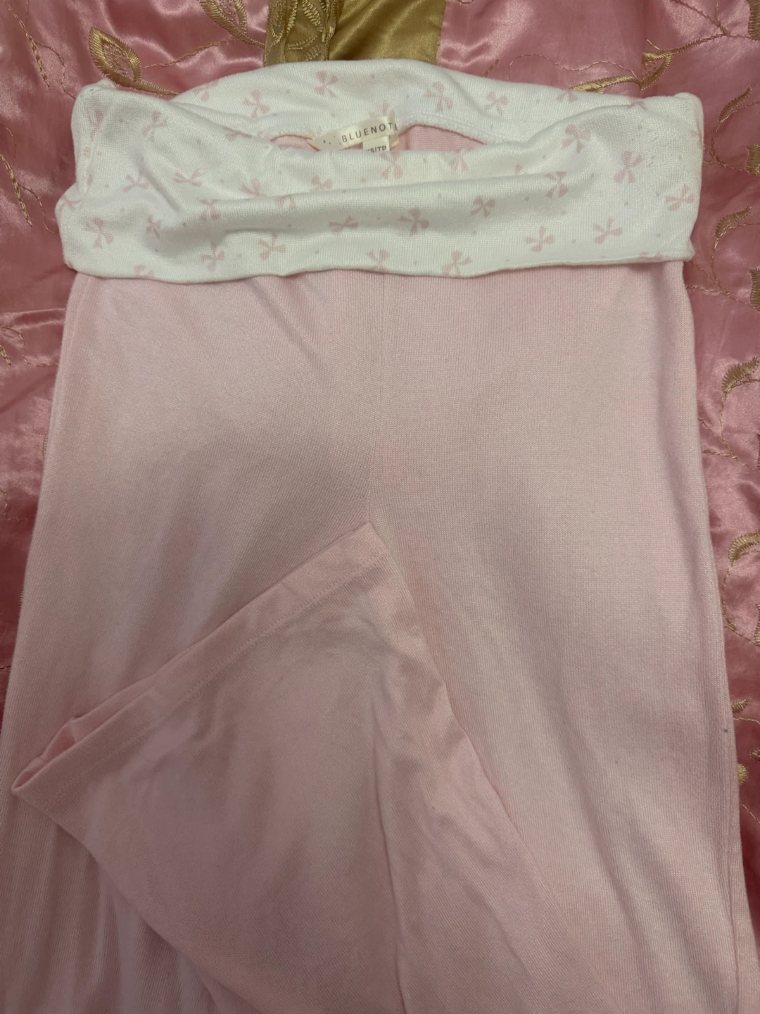 Bluenotes foldover flare Pink Baby Pants with Bow Detail - photo 2