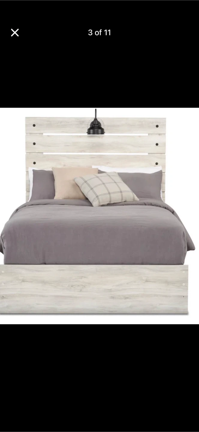 Farmhouse Style Bed Frame with Headboard Light - photo 2