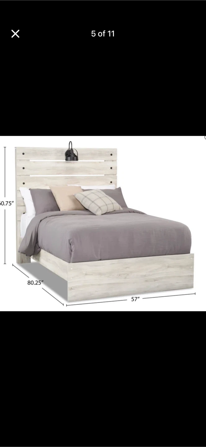 Farmhouse Style Bed Frame with Headboard Light - photo 4