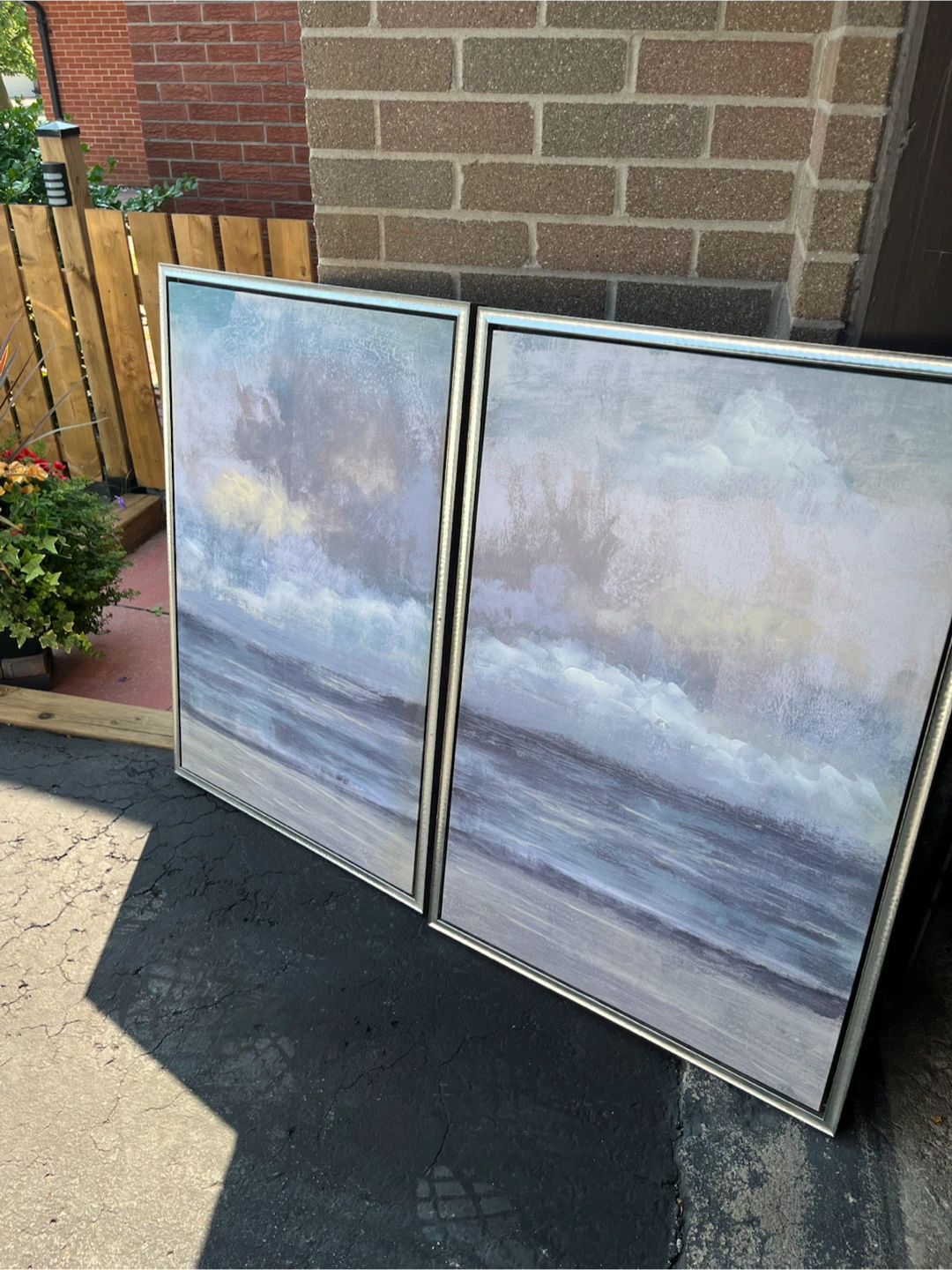 Set of 2 Framed Abstract Seascape Paintings - photo 2