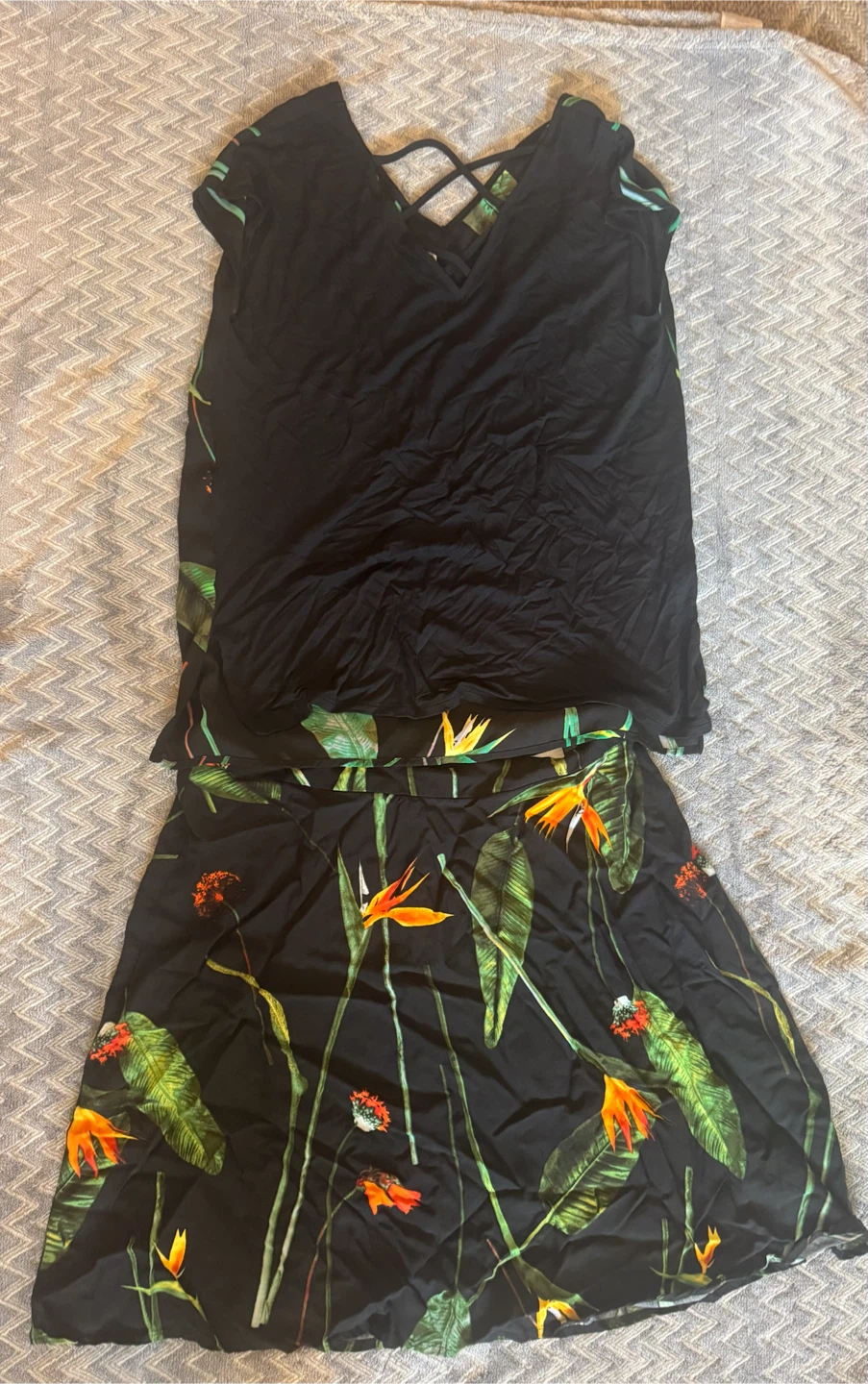 Reitmans Tropical Print Tank Top and Skirt Set - Size S - photo 4