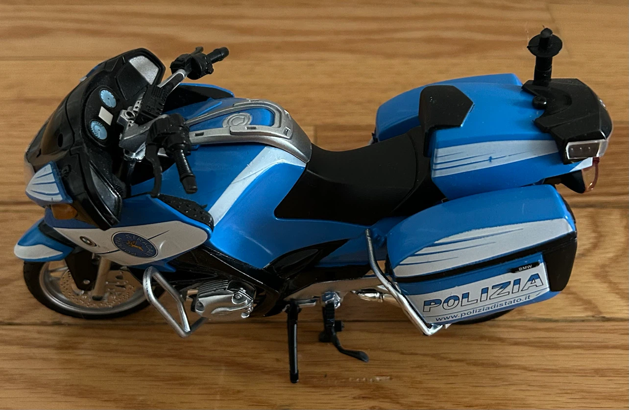 BMW Polizia Police Motorcycle Toy - photo 2
