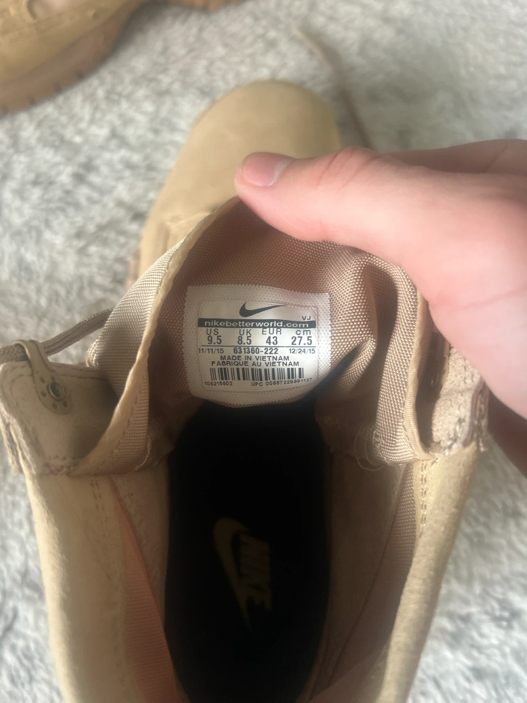 Nike Combat Boots Tan Size 9.5 - photo 2