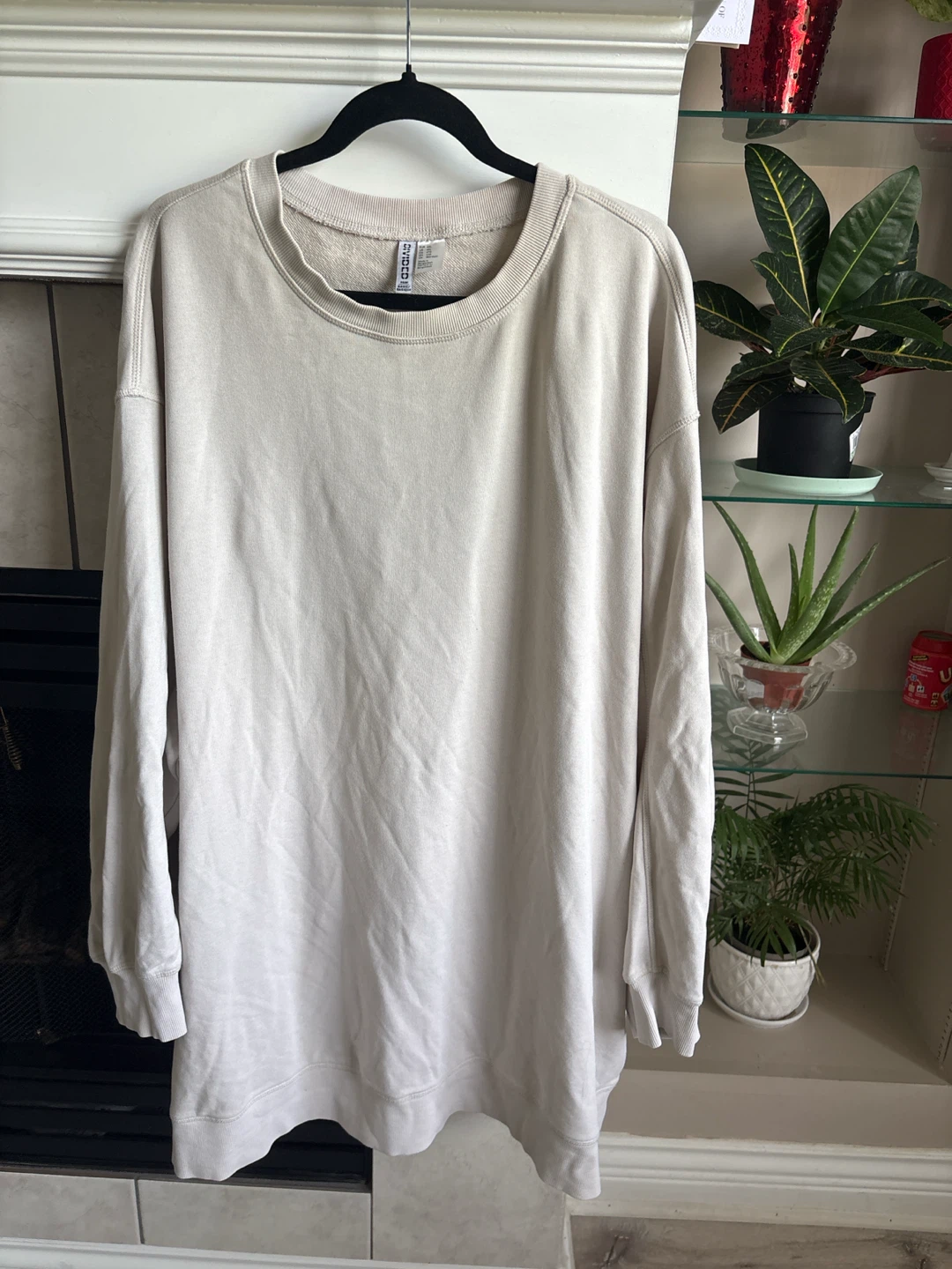 Divided H&M Beige Oversized Sweatshirt Dress - 4XL