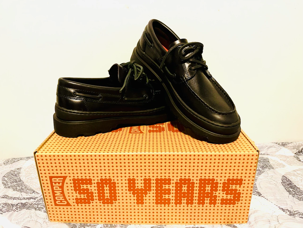 Camper Brutus+ Black Leather Boat Shoes Men’s