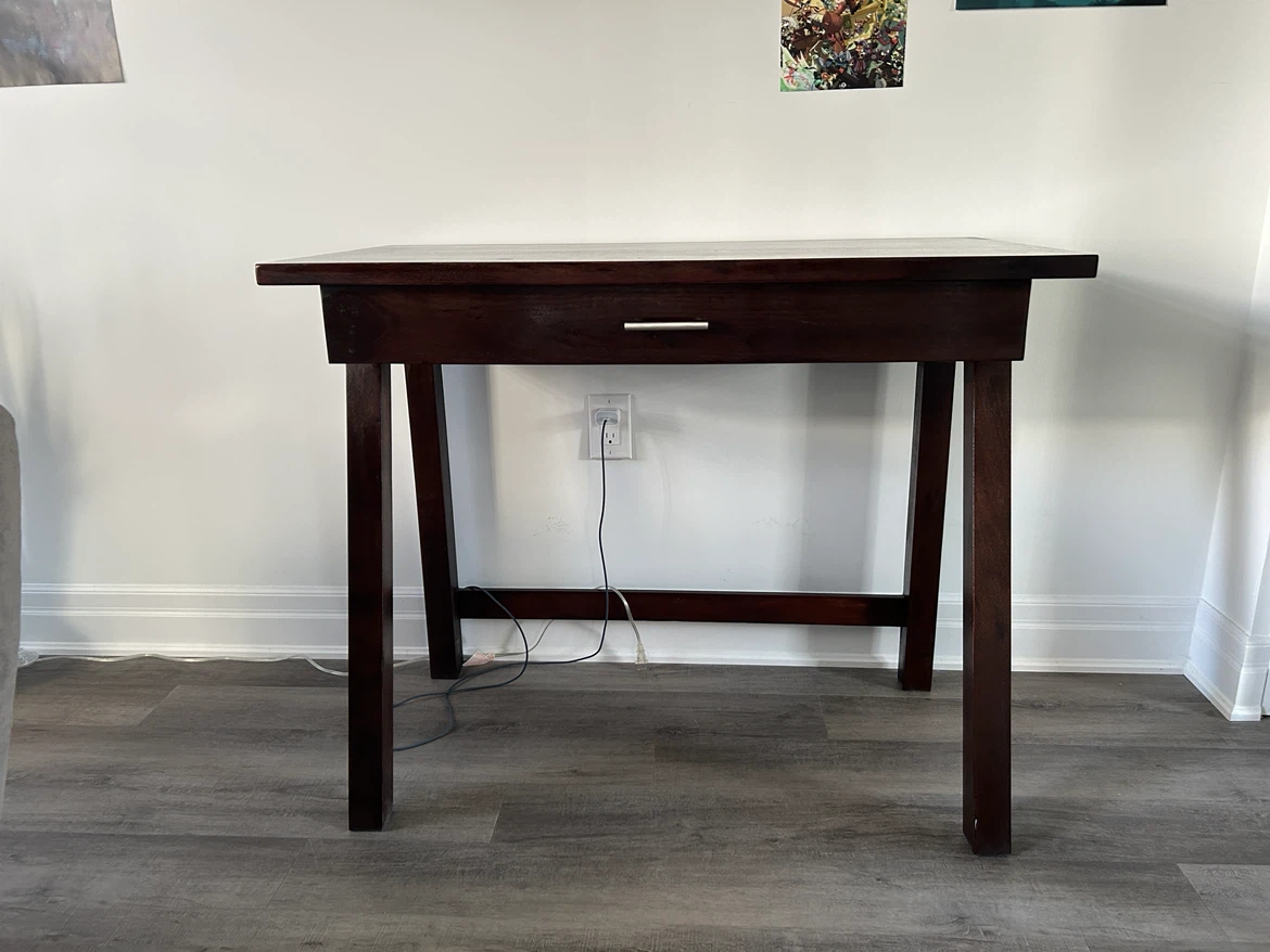 Dark Brown Writing Desk with Drawer