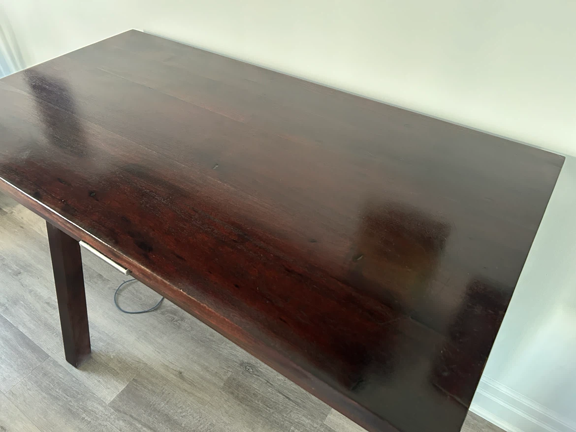 Dark Brown Writing Desk with Drawer - photo 2