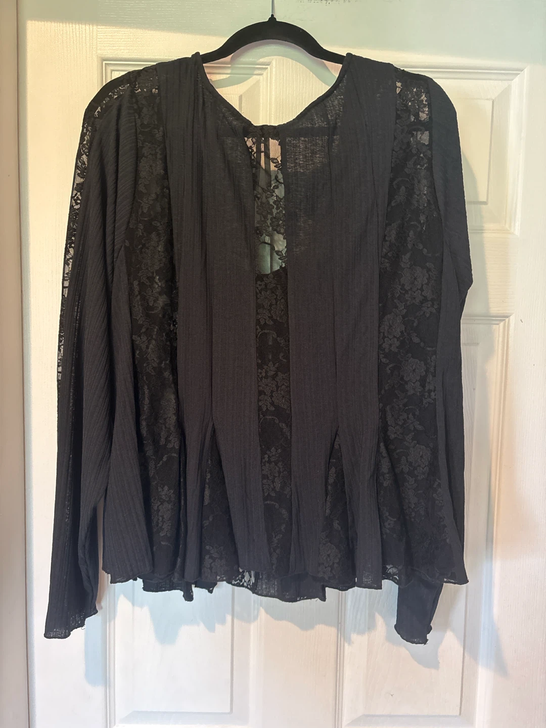 Anthropologie Black Lace Trim Blouse - 3X - photo 4