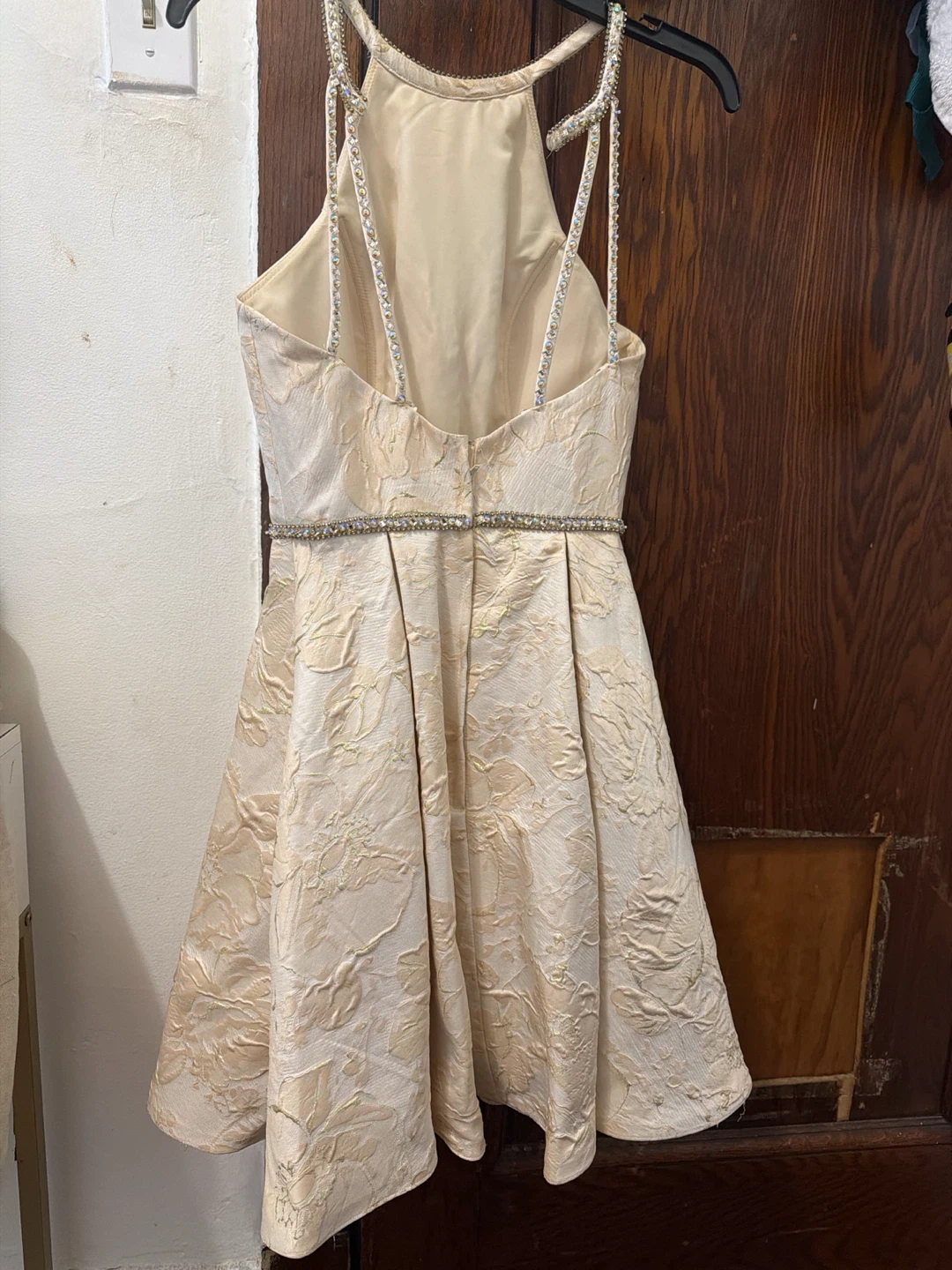 Cream Beaded Halter Dress - photo 2