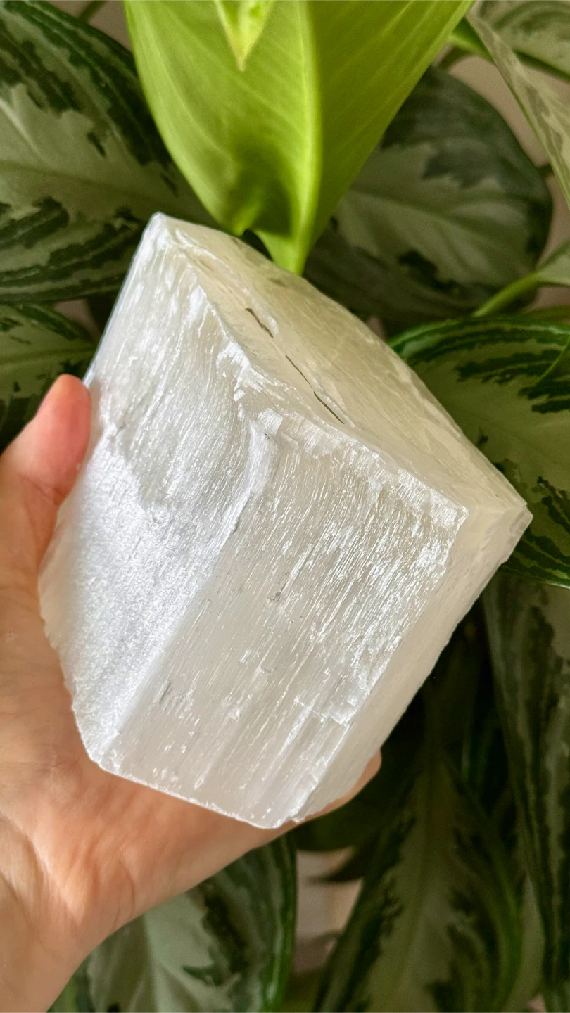 Large Moroccan Selenite Crystal Chunk (Heavy) - photo 2