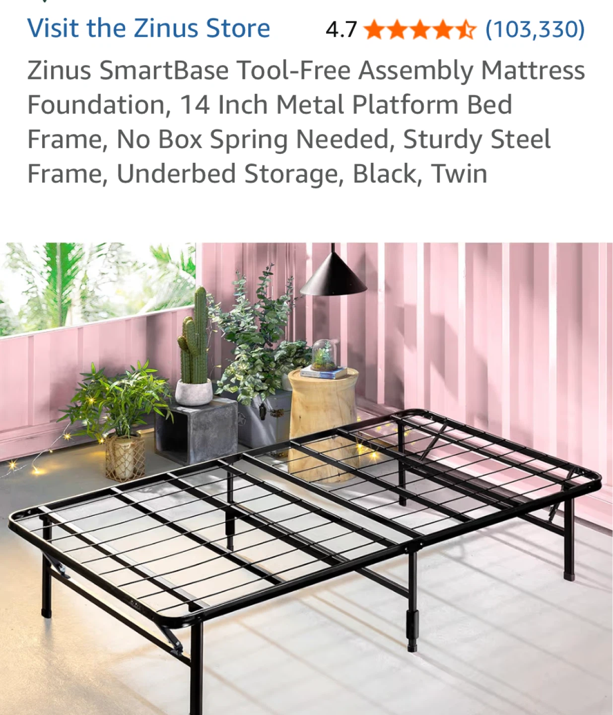 Zinus Twin Mattress and metal frame - photo 3