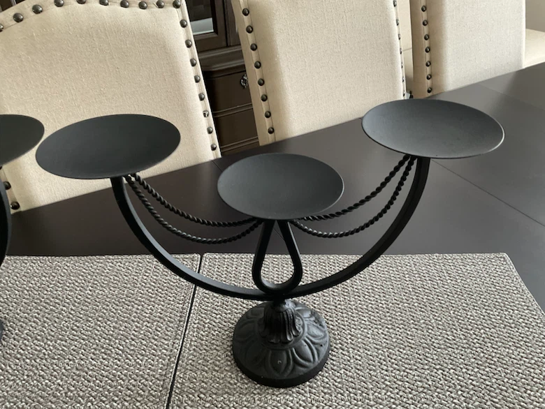 Set of 2 Black Metal Candelabras - photo 2