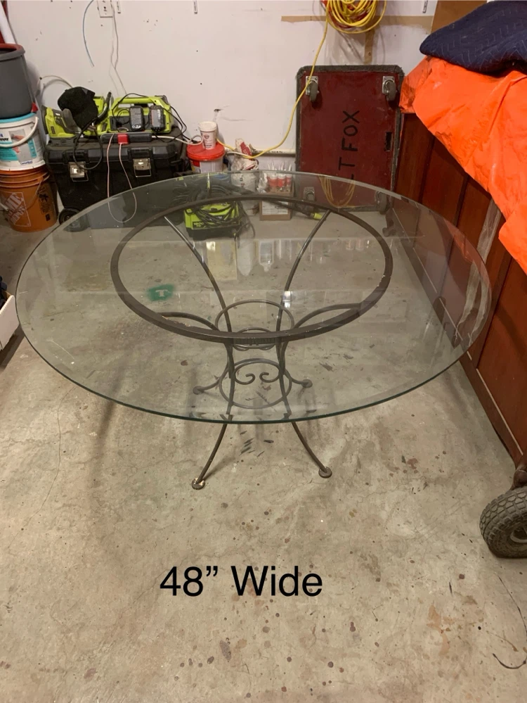 Glass Top Round Dining Table