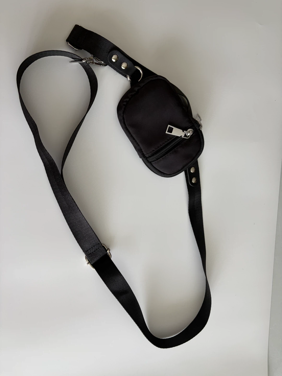 New Black Lanyard With Zipper Pocket Wallet
