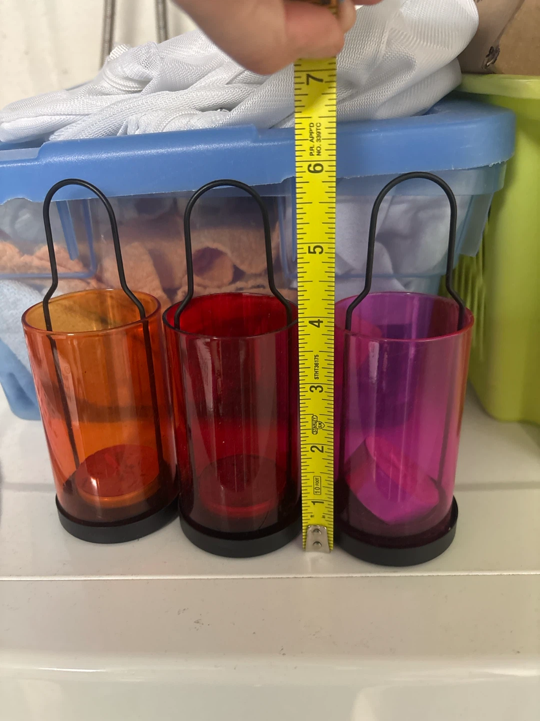 Set of 3 Colourful Glass Lanterns - photo 3