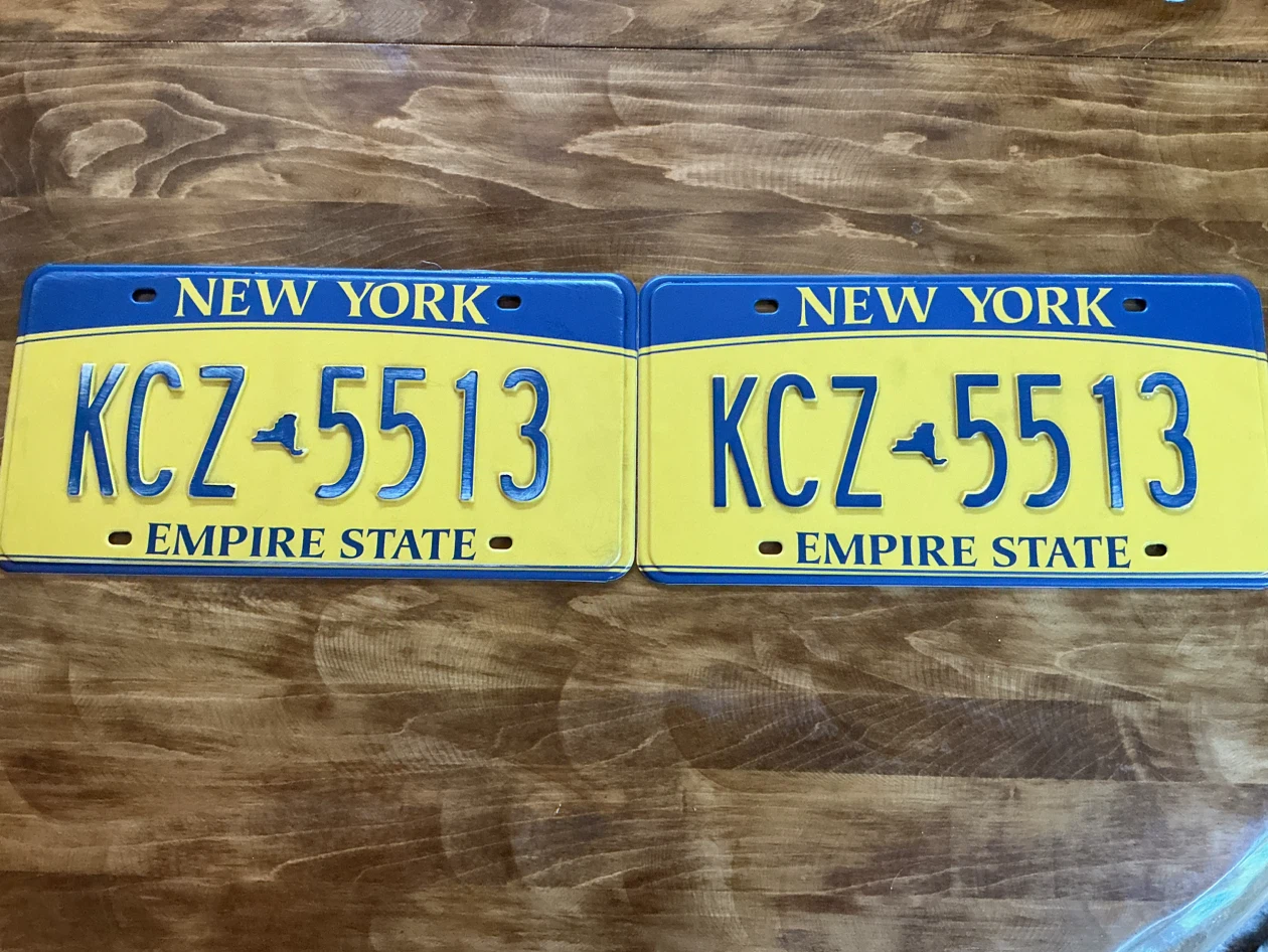 Vintage Movie Pair of Plastic (Not Real) NEW YORK Licence Plates