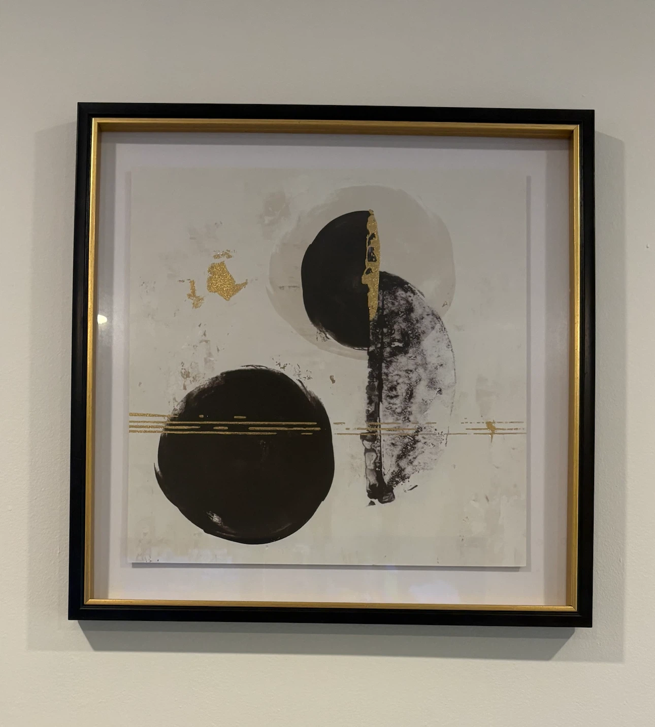 Framed Abstract Art Print with Gold Accents - photo 2