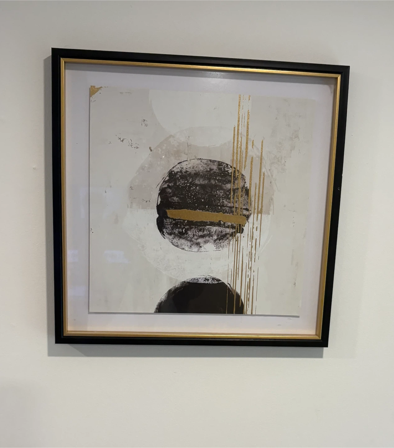 Framed Abstract Art Print with Gold Accents - photo 3