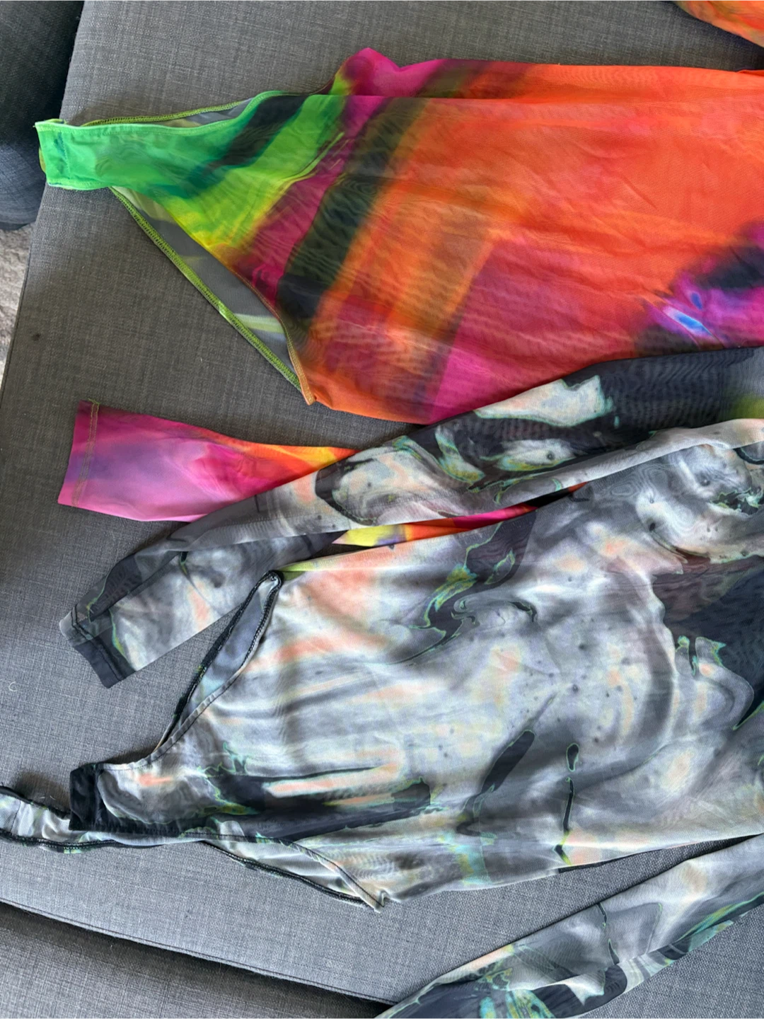 Two ZARA Mesh Bodysuits - Abstract Print - photo 2