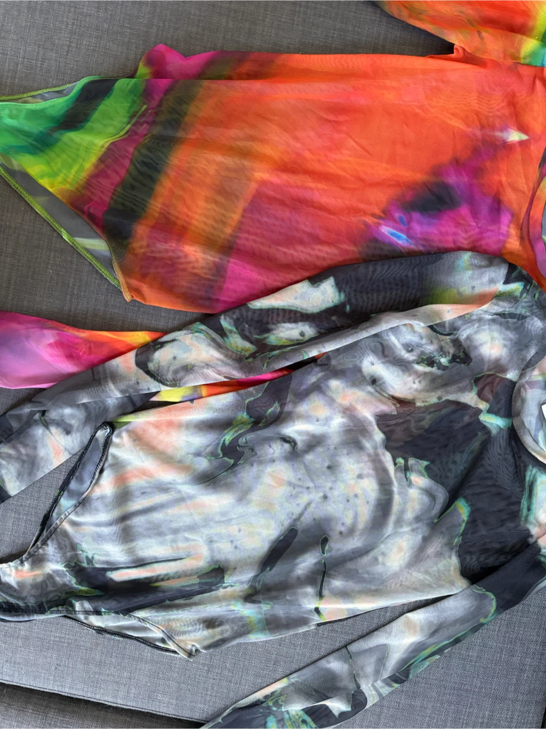 Two ZARA Mesh Bodysuits - Abstract Print - photo 5