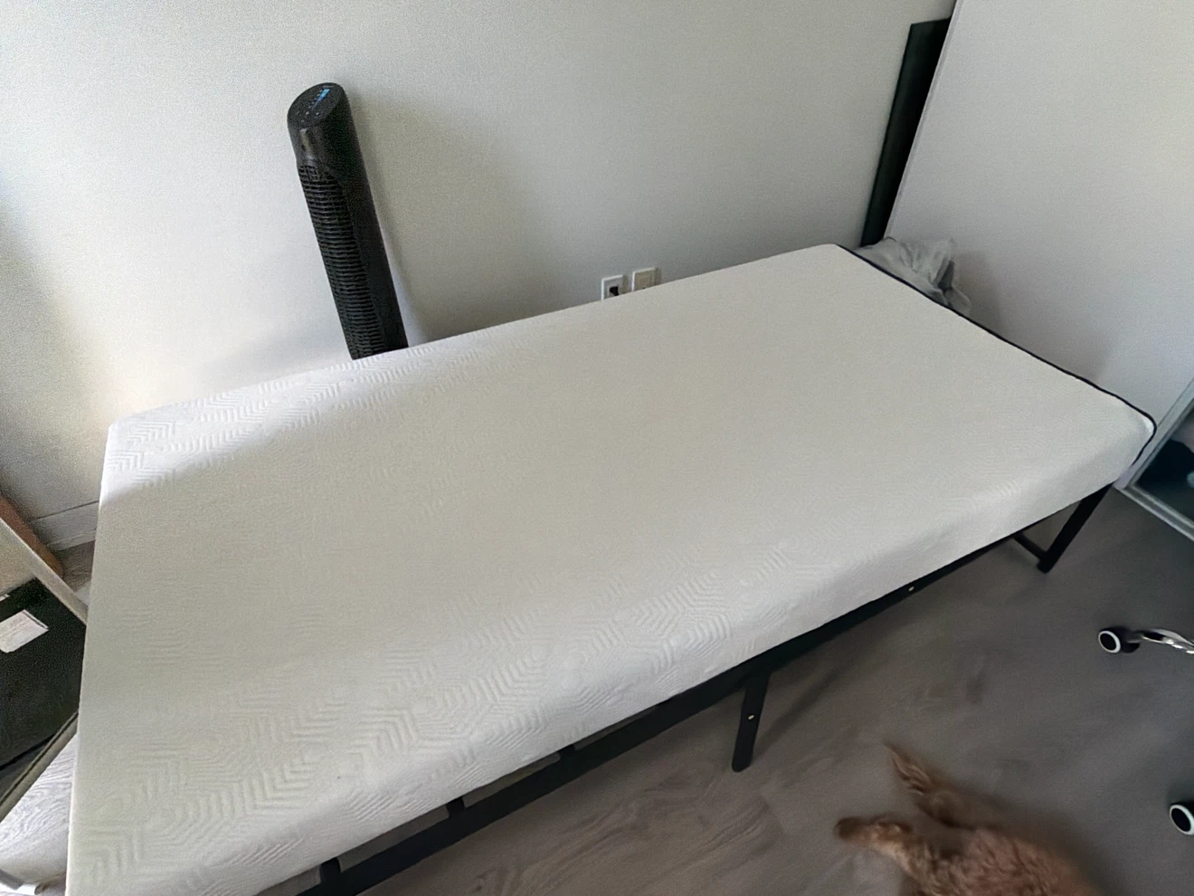 Twin mattress with bed frame