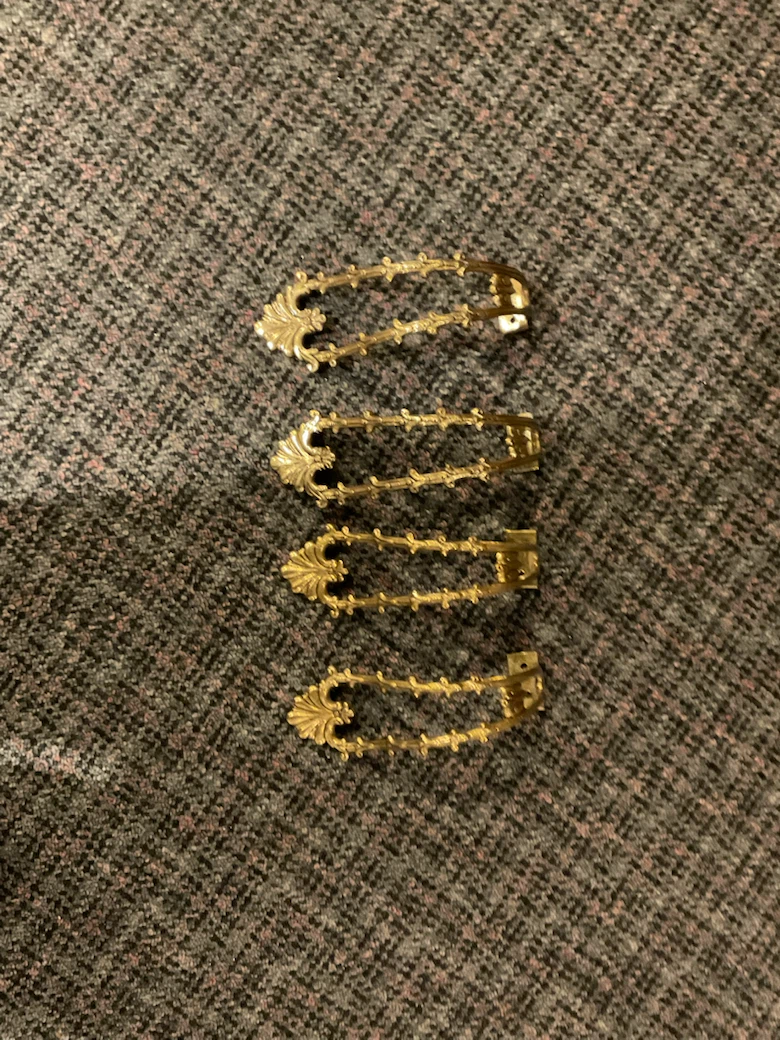Set of 4 brass curtain tie back brackets