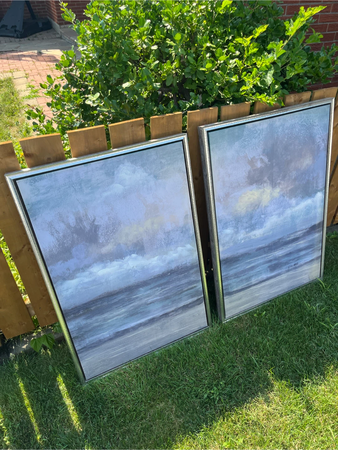 Set of 2 Framed Abstract Seascape Paintings