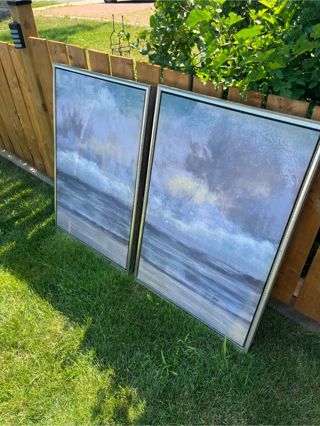 Set of 2 Framed Abstract Seascape Paintings - photo 3