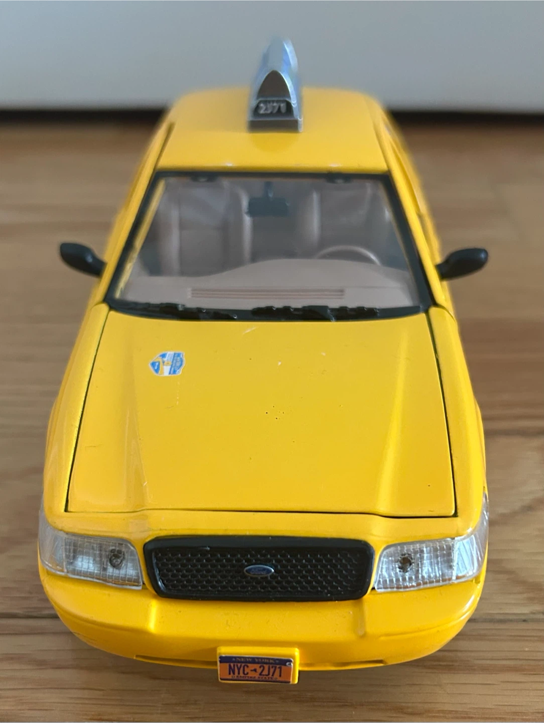 Yellow Ford Crown Victoria Taxi Toy Car - photo 3
