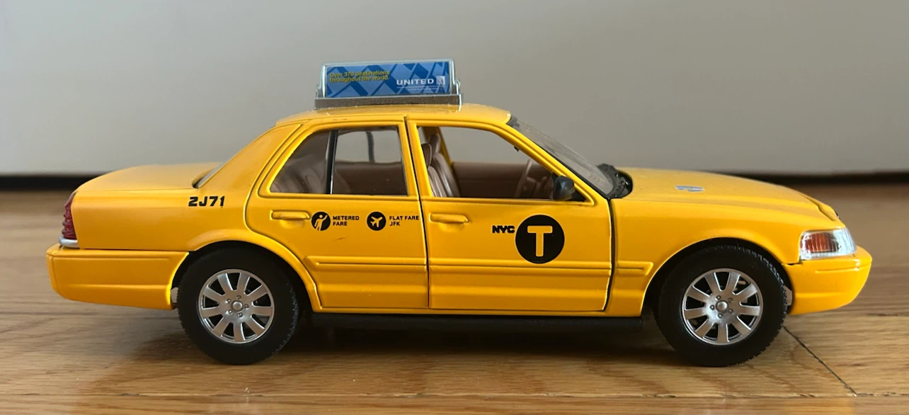 Yellow Ford Crown Victoria Taxi Toy Car - photo 4