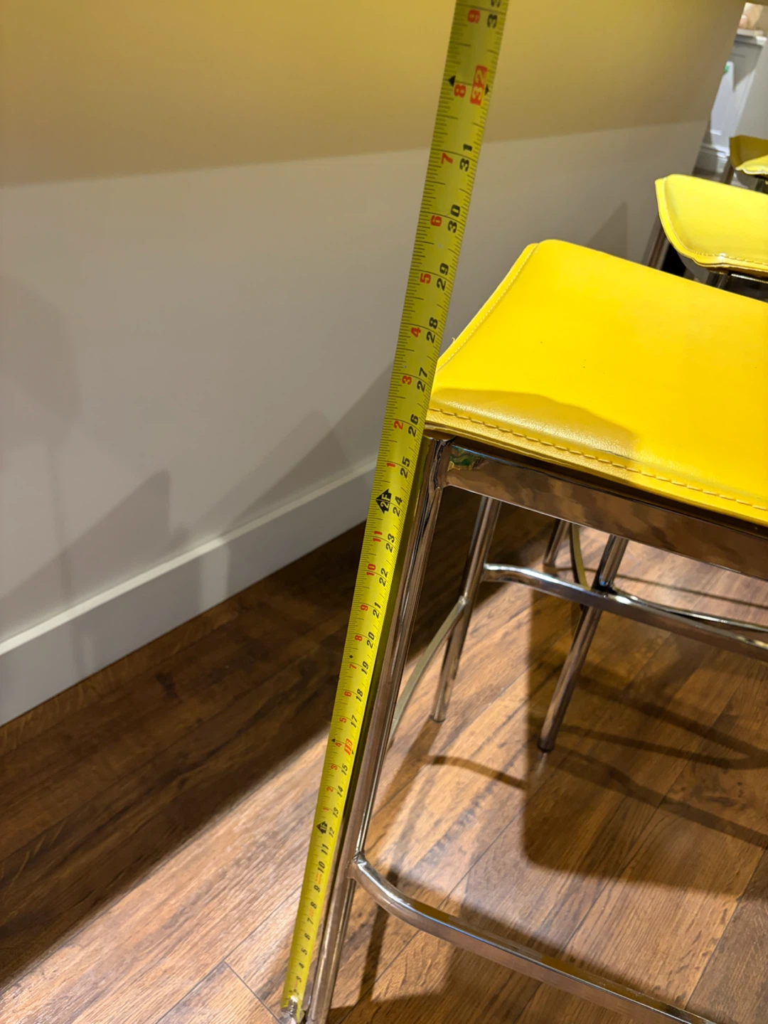 Set of 3 Yellow Bar Stools - photo 3