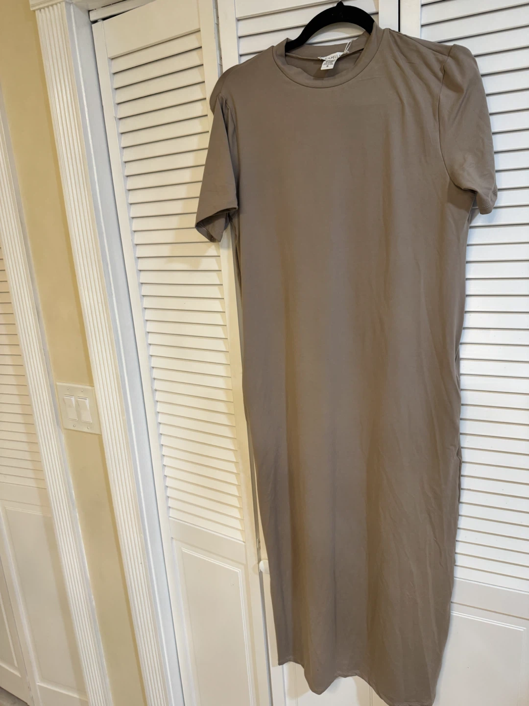 Capella Maxi  T-Shirt Dress - Taupe - Size M - photo 2