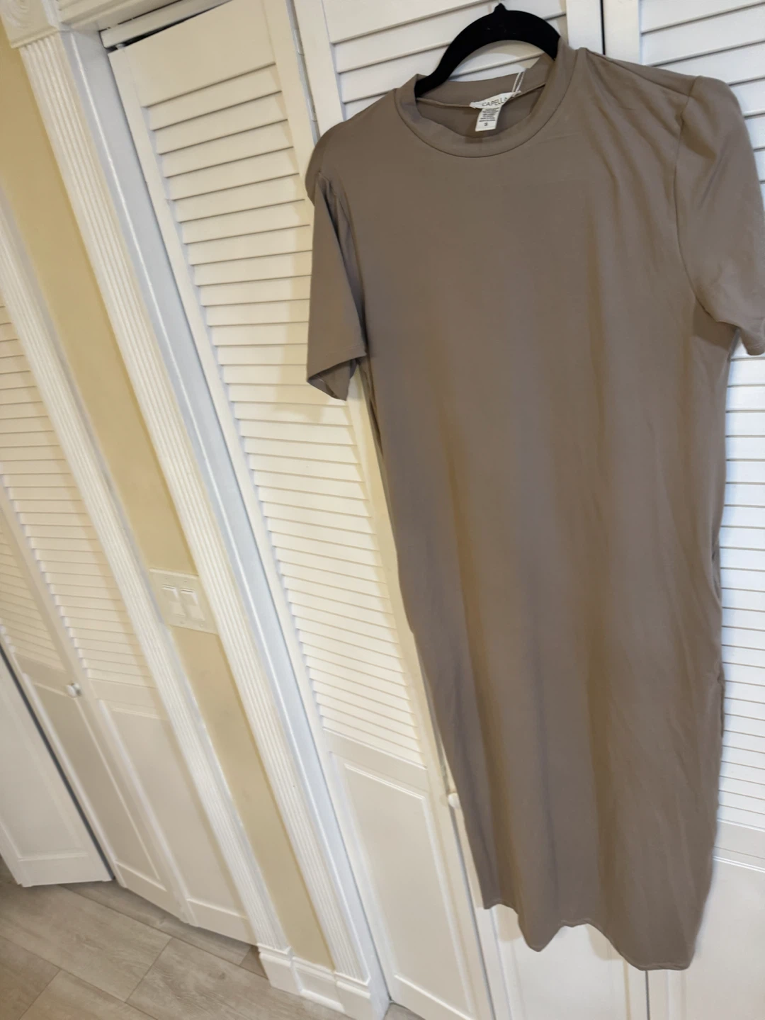 Capella Maxi  T-Shirt Dress - Taupe - Size M - photo 5