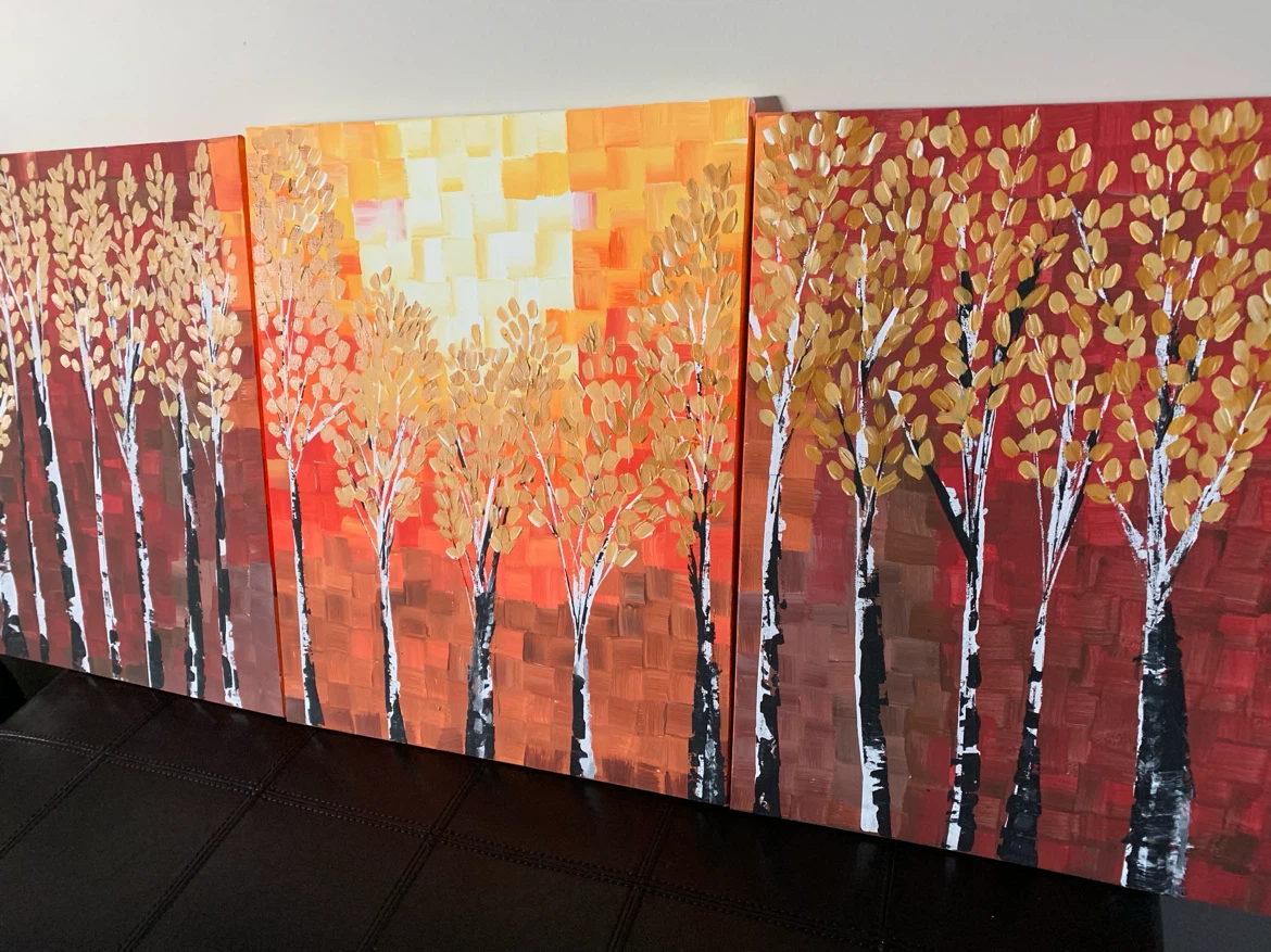 Triptych Birch Tree Canvas Art Set