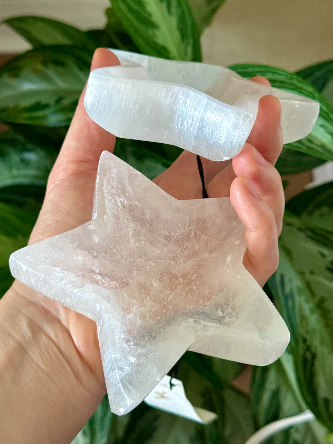 NWT Polished Hand-Carved Moroccan Crystal Selenite Star Dish - photo 2