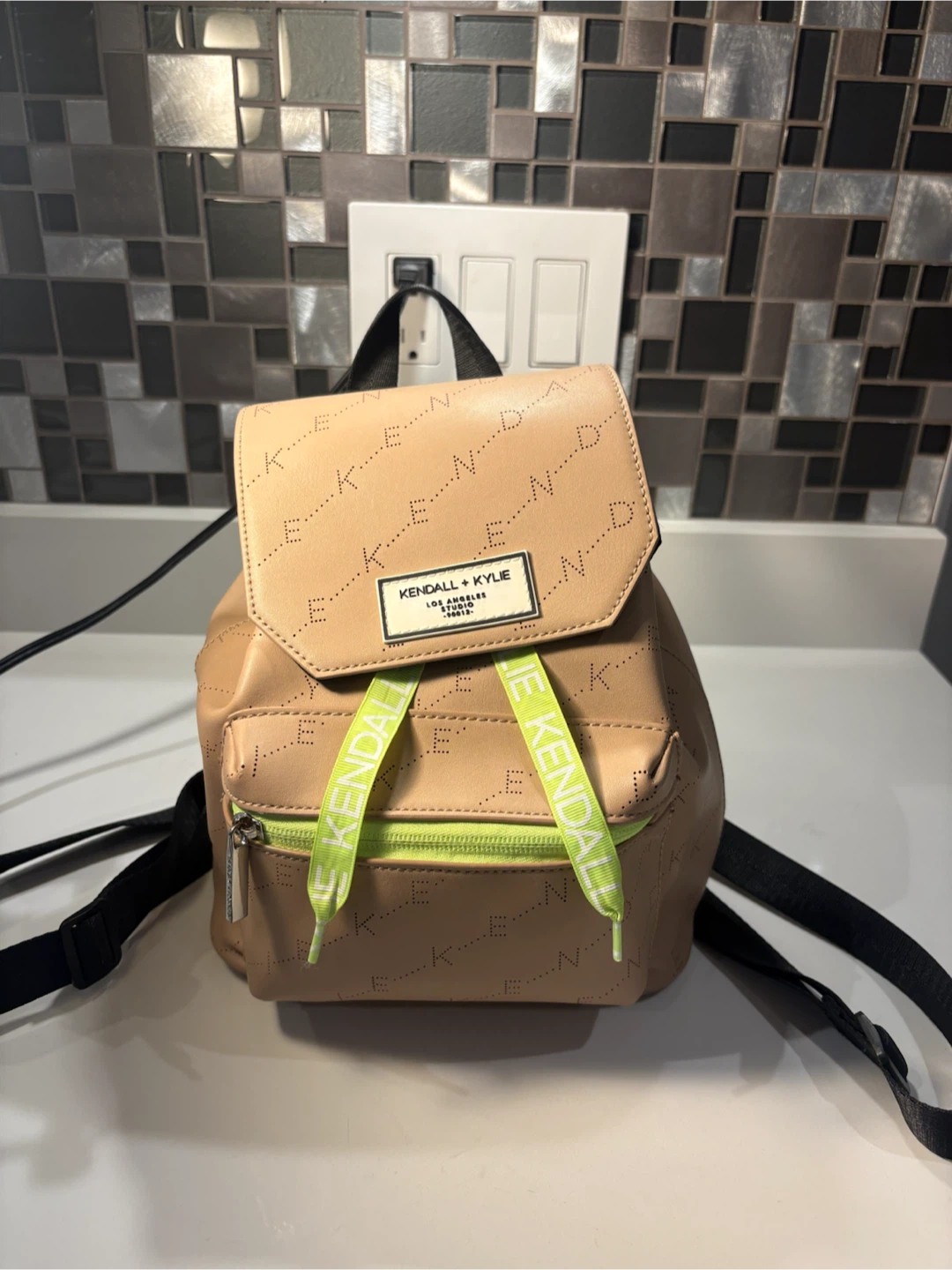Kendall + Kylie Beige Mini Backpack