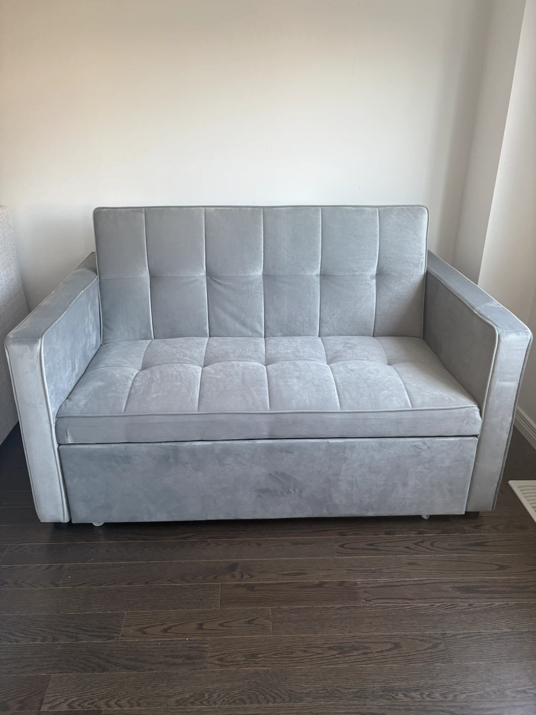 Grey Loveseat Sofa Bed with Storage