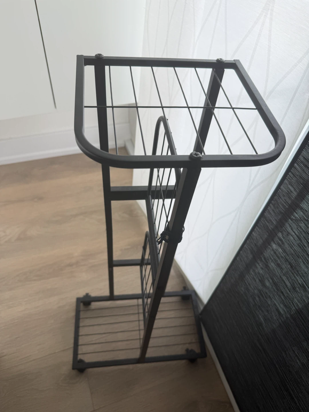 Black Metal Plant Stand with Wheels