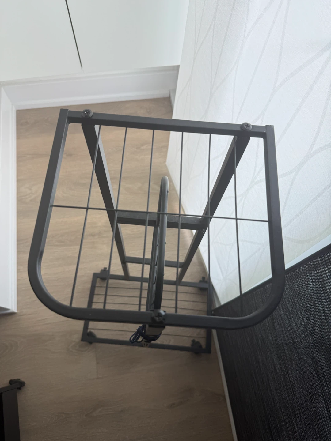 Black Metal Plant Stand with Wheels - photo 2