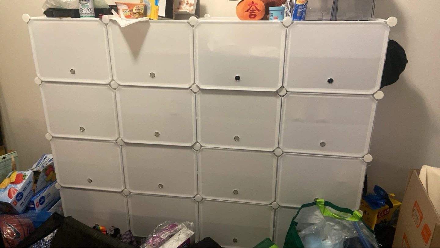 White Modular Storage Cube Organizer 4x4