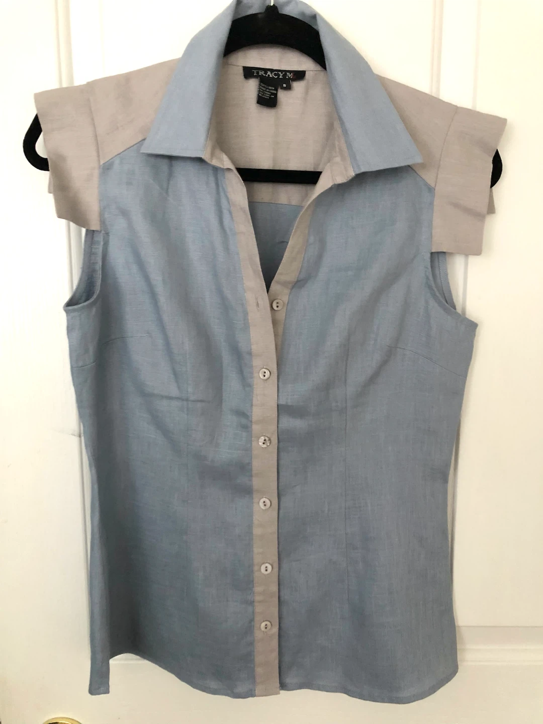 Tracy M. Sleeveless Linen Blouse