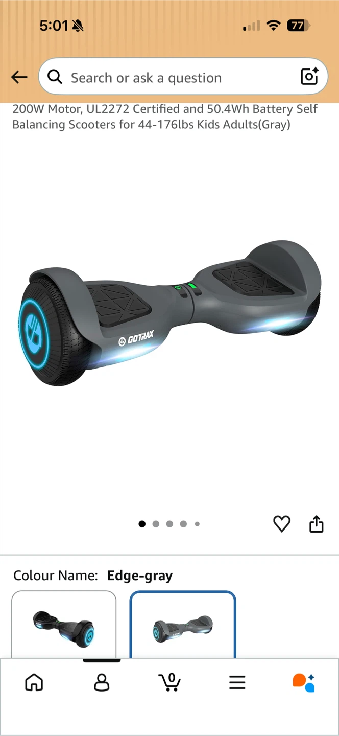 Gotrax Edge Hoverboard - Gray
