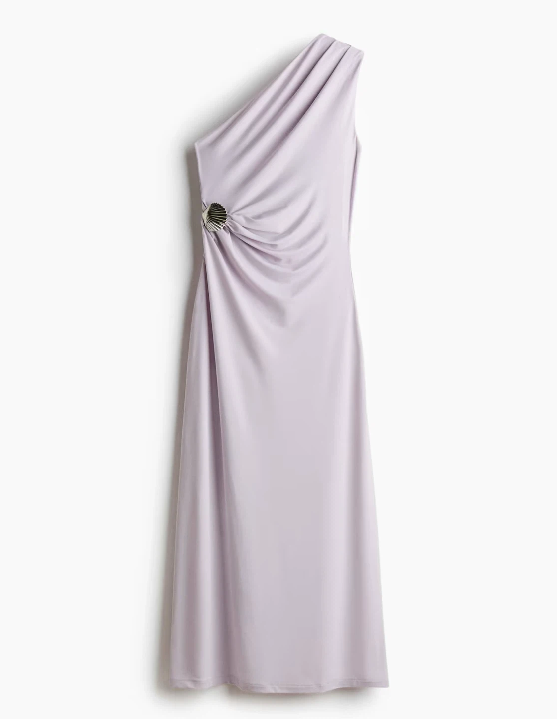 Lavender One-Shoulder Maxi Dress with Ruched Detail - photo 2