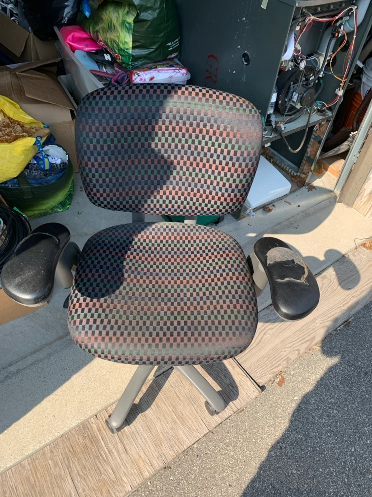 Office Chair with Checkerboard Pattern